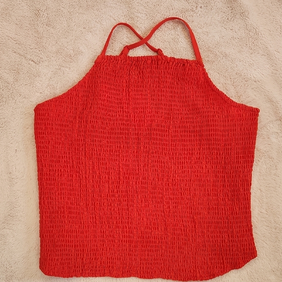 New Red Ruched Tank Top - Picture 1 of 3